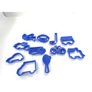 11 Plastic Transportation & Sports Cookie Cutter Lot Vtg Educational Learning